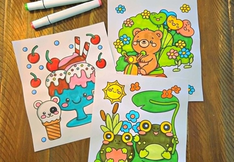 Coloriage détente au crayon à l'alcool